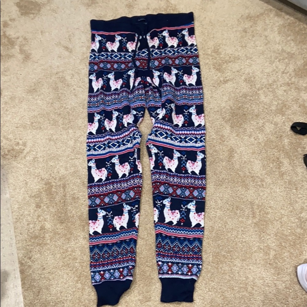 American Eagle Fair Isle Llama Sweater Pants